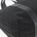 BVLGARI Logo Mania Tote Bag Canvas Black Silver Auth 164452-16