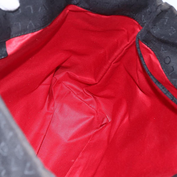 BVLGARI Logo Mania Tote Bag Canvas Black Silver Auth 164452