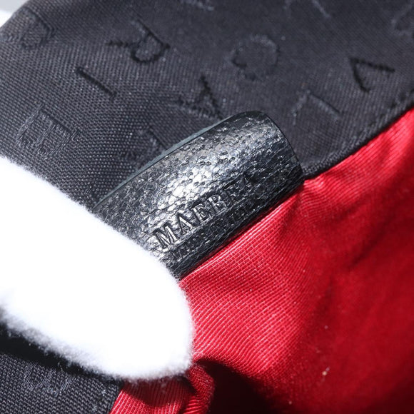 BVLGARI Logo Mania Tote Bag Canvas Black Silver Auth 164452