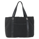 BVLGARI Logo Mania Tote Bag Canvas Black Silver Auth 164452-13
