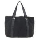 BVLGARI Logo Mania Tote Bag Canvas Black Silver Auth 164452-2