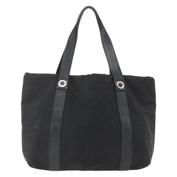 BVLGARI Logo Mania Tote Bag Canvas Black Silver Auth 164452 - 0