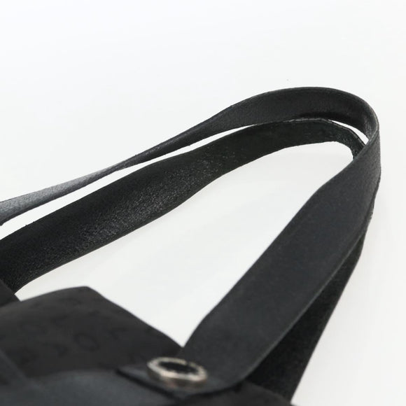 BVLGARI Logo Mania Tote Bag Canvas Black Silver Auth 164452