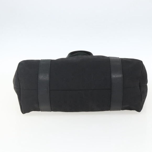 BVLGARI Logo Mania Tote Bag Canvas Black Silver Auth 164452