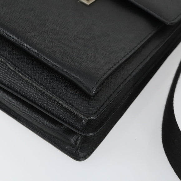 BALLY Shoulder Bag Leather Black Auth 164454