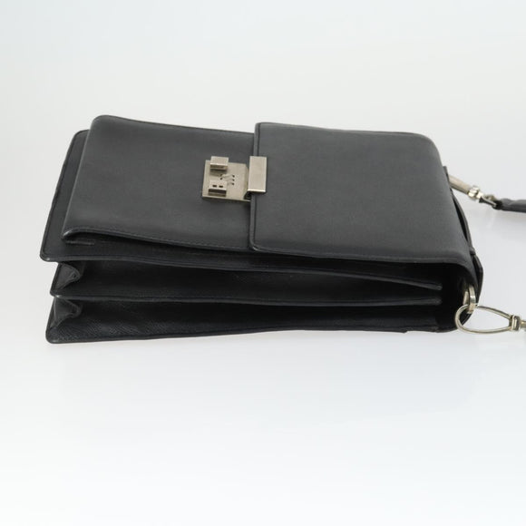 BALLY Shoulder Bag Leather Black Auth 164454