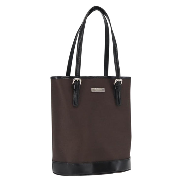 Burberrys Blue Label Tote Bag Nylon Brown Silver Auth 164455