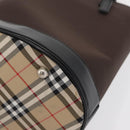 Burberrys Blue Label Tote Bag Nylon Brown Silver Auth 164455-12