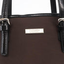 Burberrys Blue Label Tote Bag Nylon Brown Silver Auth 164455-15