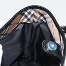 Burberrys Blue Label Tote Bag Nylon Brown Silver Auth 164455-17