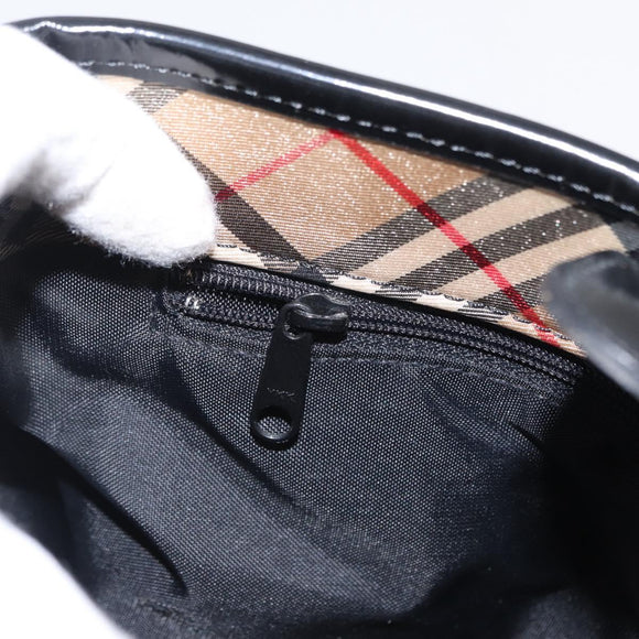 Burberrys Blue Label Tote Bag Nylon Brown Silver Auth 164455