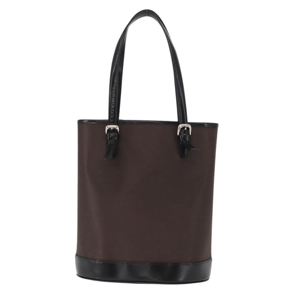 Burberrys Blue Label Tote Bag Nylon Brown Silver Auth 164455