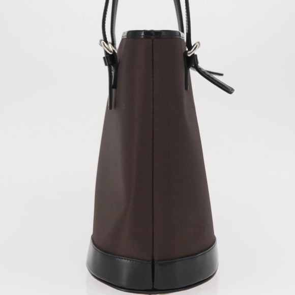 Burberrys Blue Label Tote Bag Nylon Brown Silver Auth 164455