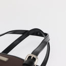 Burberrys Blue Label Tote Bag Nylon Brown Silver Auth 164455-8