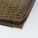 FENDI Zucchino Canvas Shoulder Bag Coated Canvas Brown Gold Auth 164456-16