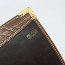 FENDI Zucchino Canvas Shoulder Bag Coated Canvas Brown Gold Auth 164456-17