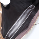 FENDI Zucchino Canvas Shoulder Bag Coated Canvas Brown Gold Auth 164456-11