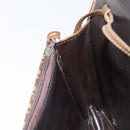 FENDI Zucchino Canvas Shoulder Bag Coated Canvas Brown Gold Auth 164456-19