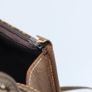 FENDI Zucchino Canvas Shoulder Bag Coated Canvas Brown Gold Auth 164456-12