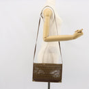 FENDI Zucchino Canvas Shoulder Bag Coated Canvas Brown Gold Auth 164456-22