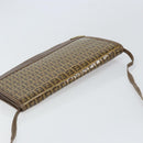 FENDI Zucchino Canvas Shoulder Bag Coated Canvas Brown Gold Auth 164456-6