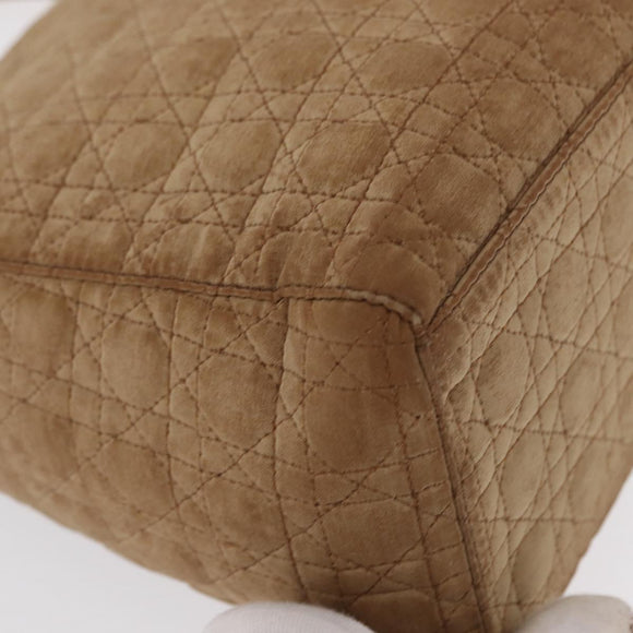 Christian Dior Canage Hand Bag Brown Gold Auth 164457