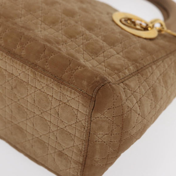 Christian Dior Canage Hand Bag Brown Gold Auth 164457