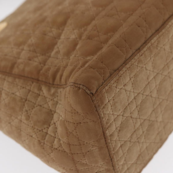 Christian Dior Canage Hand Bag Brown Gold Auth 164457