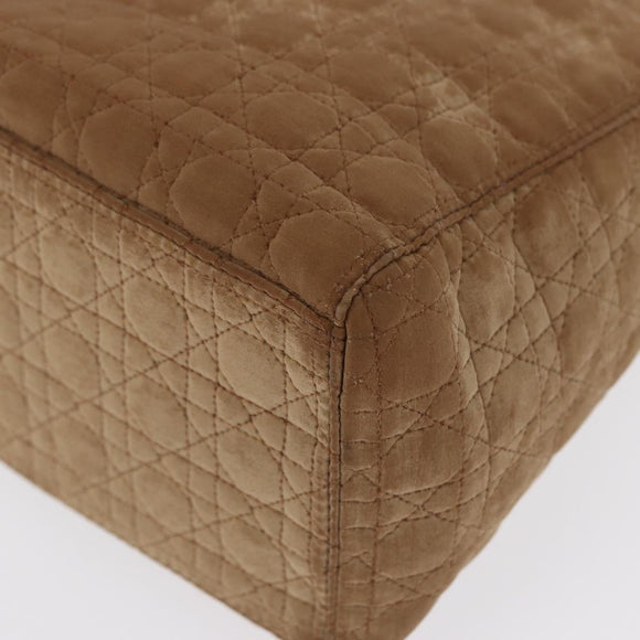 Christian Dior Canage Hand Bag Brown Gold Auth 164457