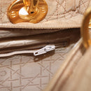 Christian Dior Canage Hand Bag Brown Gold Auth 164457-21