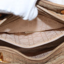 Christian Dior Canage Hand Bag Brown Gold Auth 164457-22