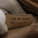 Christian Dior Canage Hand Bag Brown Gold Auth 164457-12