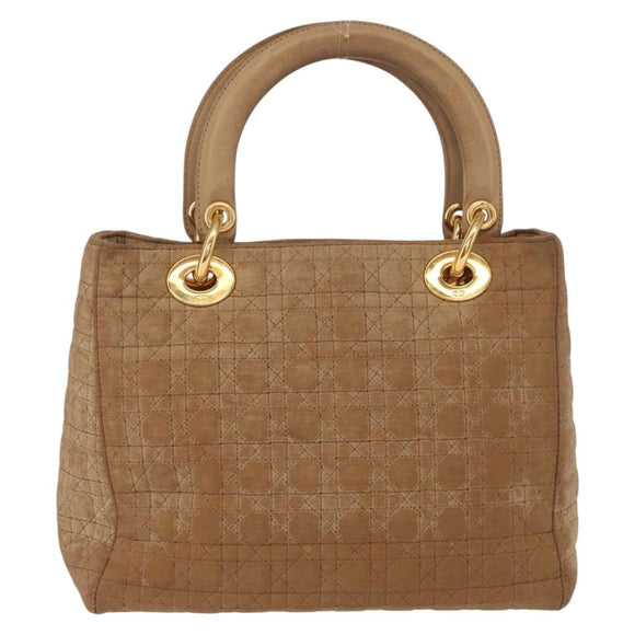 Christian Dior Canage Hand Bag Brown Gold Auth 164457