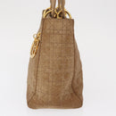 Christian Dior Canage Hand Bag Brown Gold Auth 164457-3