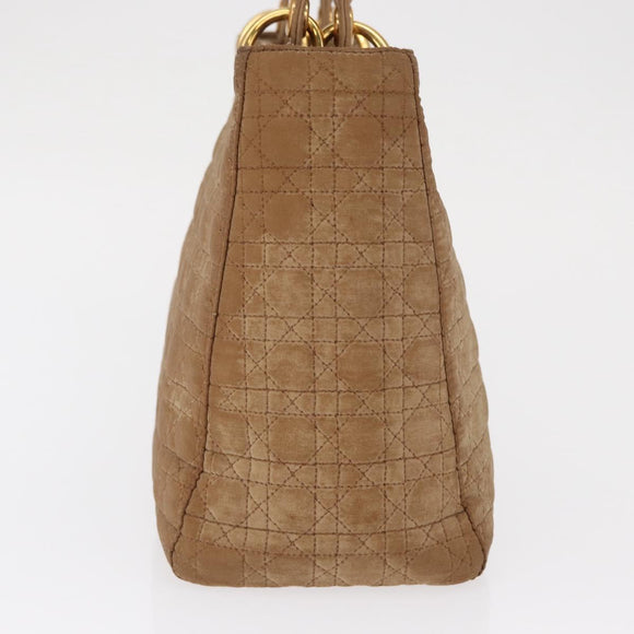 Christian Dior Canage Hand Bag Brown Gold Auth 164457