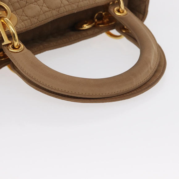 Christian Dior Canage Hand Bag Brown Gold Auth 164457
