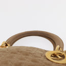 Christian Dior Canage Hand Bag Brown Gold Auth 164457-8