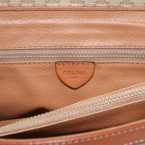 CELINE Macadam Canvas Hand Bag PVC Beige Gold Auth 164462