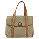 CELINE Macadam Canvas Hand Bag PVC Beige Gold Auth 164462-13
