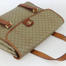 CELINE Macadam Canvas Hand Bag PVC Beige Gold Auth 164462-6