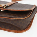 CELINE Macadam Canvas Shoulder Bag PVC Leather Brown Gold Auth 164463-9