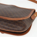 CELINE Macadam Canvas Shoulder Bag PVC Leather Brown Gold Auth 164463-15