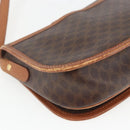 CELINE Macadam Canvas Shoulder Bag PVC Leather Brown Gold Auth 164463-16