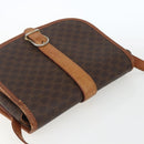 CELINE Macadam Canvas Shoulder Bag PVC Leather Brown Gold Auth 164463-6