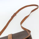 CELINE Macadam Canvas Shoulder Bag PVC Leather Brown Gold Auth 164463-8