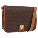 CELINE Macadam Canvas Shoulder Bag PVC Leather Brown Gold Auth 164464-1