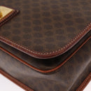 CELINE Macadam Canvas Shoulder Bag PVC Leather Brown Gold Auth 164464-16