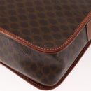 CELINE Macadam Canvas Shoulder Bag PVC Leather Brown Gold Auth 164464-18
