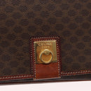 CELINE Macadam Canvas Shoulder Bag PVC Leather Brown Gold Auth 164464-19