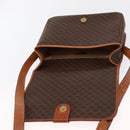 CELINE Macadam Canvas Shoulder Bag PVC Leather Brown Gold Auth 164464-20